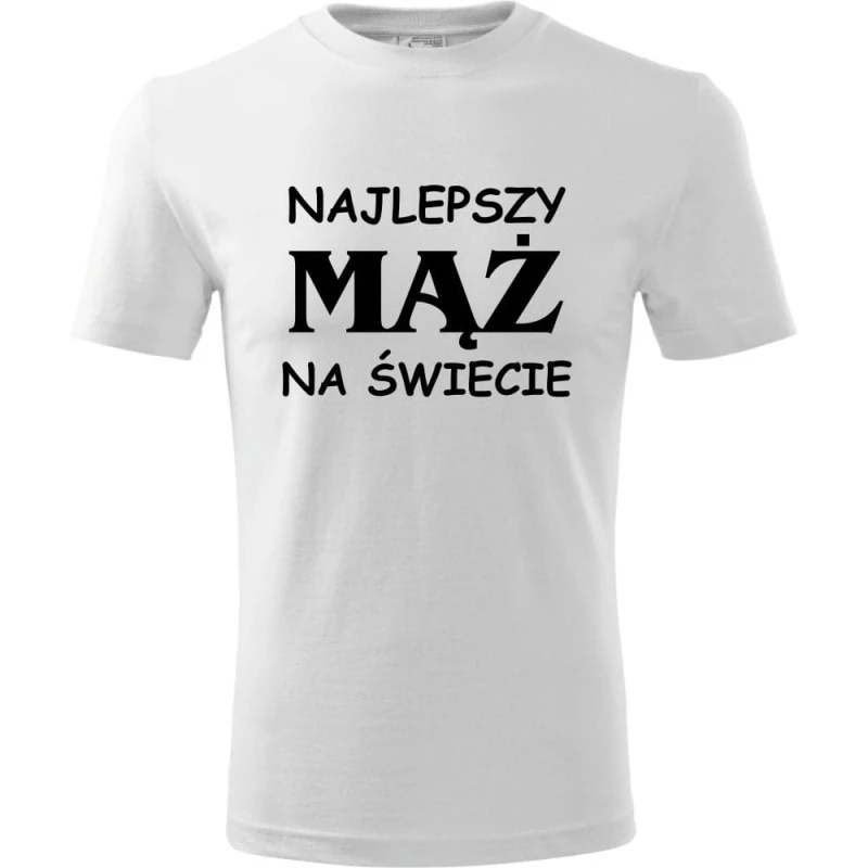 Biała Męska koszulka - Najlepszy mąż na świecie. Prezent dla niego do S-4XL