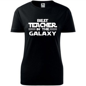czarna Damska koszulka - best teacher in the galaxy.