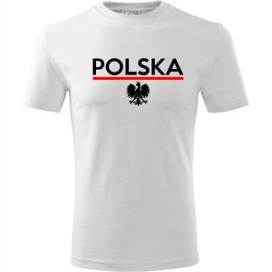 biała Męska koszulka - Polska 01.