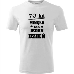 biała męska koszulka - 70 lat minęło jak jeden dzień.