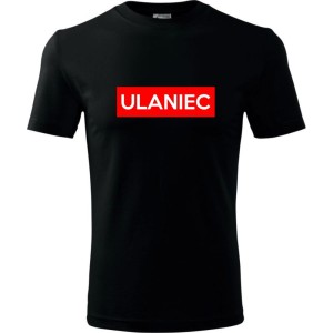 czarna męska koszulka - ulaniec.