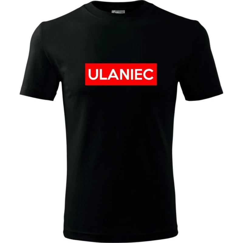 czarna męska koszulka - ulaniec.