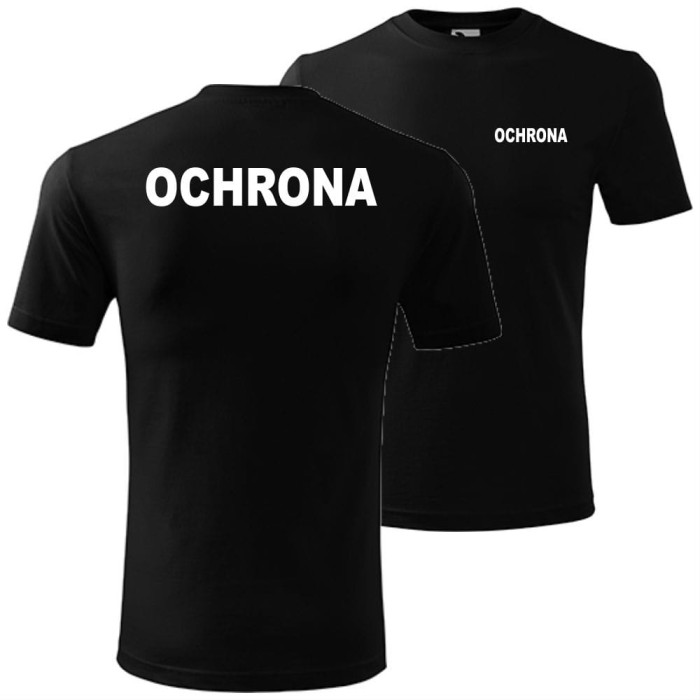 czarna męska koszulka - ochrona.