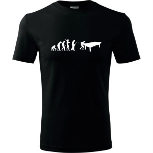 Czarna Męska koszulka - Bilard 01, snooker - t-shirt ewolucja prezent