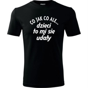 czarna męska koszulka - co jak co ale dzieci to mi się udały.