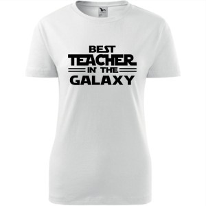 biała Damska koszulka - best teacher in the galaxy.