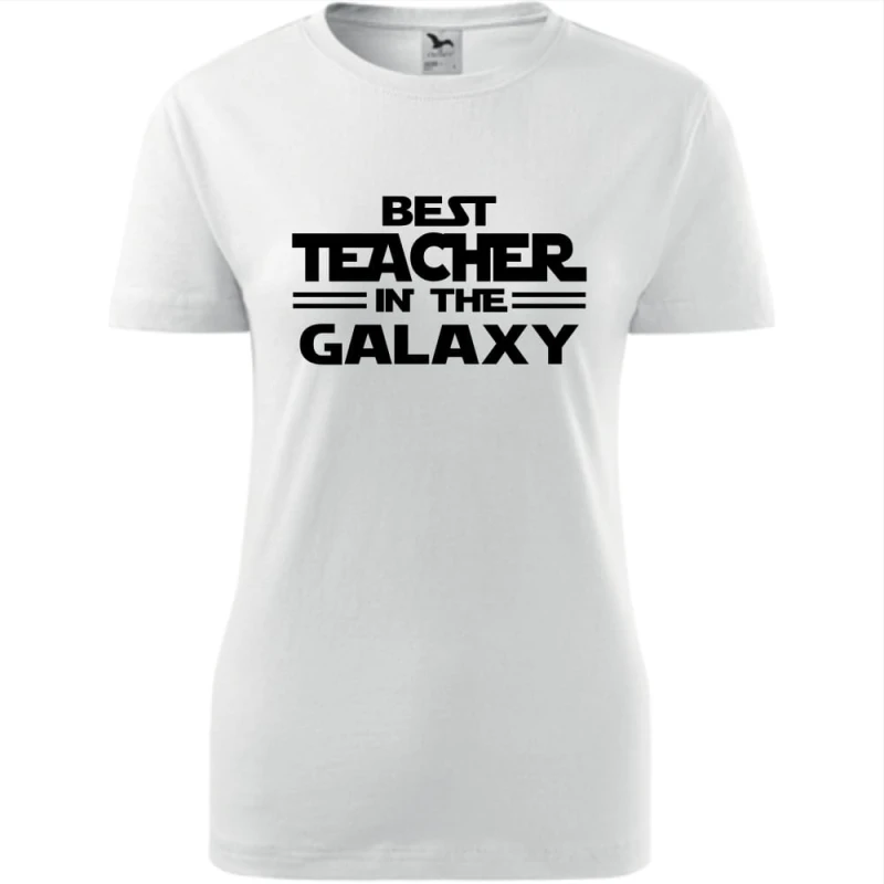 biała Damska koszulka - best teacher in the galaxy.