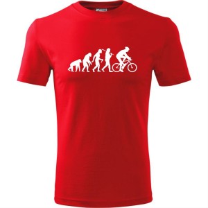 Czerwona Męska koszulka dla Rowerzysty - Ewolucja rower - t-shirt prezent. Dostępne wszystkie rozmiary S, M, L, XL, XXL, XXXL, XXXXL. Zapraszamy do zakupu.