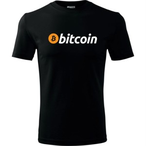 czarna męska koszulka - bitcoin.