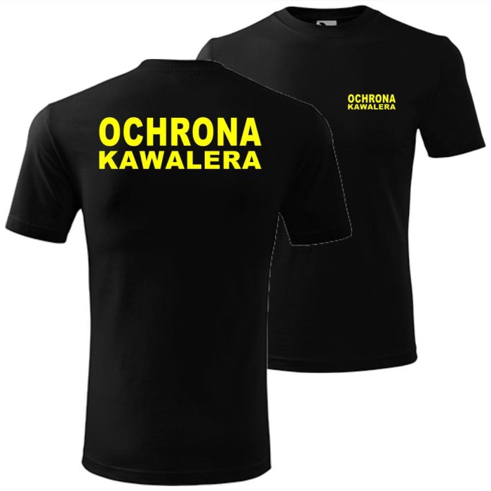 Czarna męska koszulka - ochrona kawalera, na wieczór kawalerski dla całej ekipy. Dostępne wszystkie rozmiary S, M, L, XL, XXL, XXXL, XXXXL. Zapraszamy do zakupu.