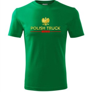 Zielona Męska koszulka - polish truck driver.