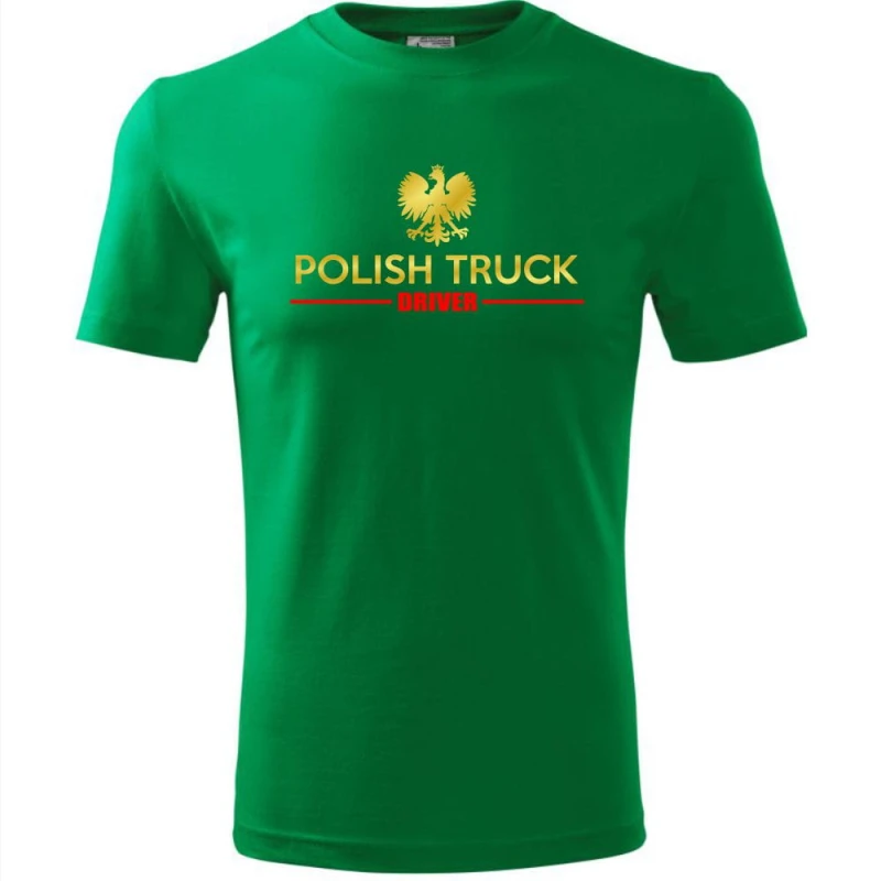 Zielona Męska koszulka - polish truck driver.