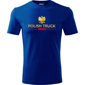 Niebieska Męska koszulka - polish truck driver.