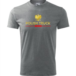 Szara Męska koszulka - polish truck driver.