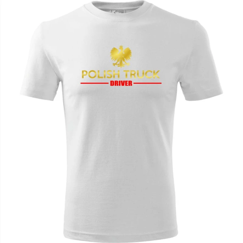 Biała Męska koszulka - polish truck driver.