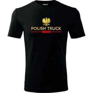 Czarna Męska koszulka - polish truck driver.