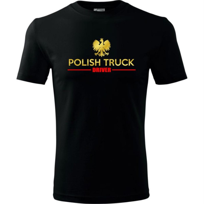 Czarna Męska koszulka - polish truck driver.