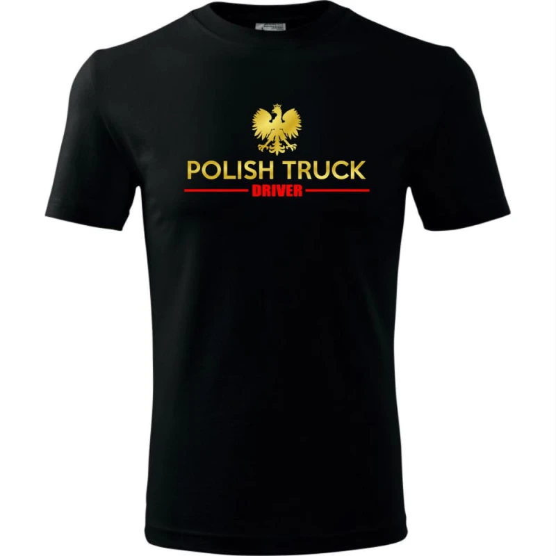 Czarna Męska koszulka - polish truck driver.