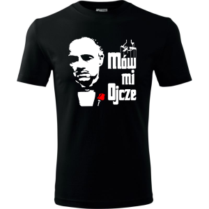 Czarna męska koszulka - mów mi ojcze super t-shirt na dzień taty (ojca) na prezent, urodziny Ojciec Chrzestny