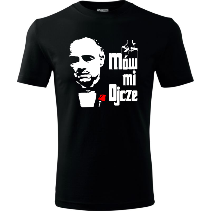 Czarna męska koszulka - mów mi ojcze super t-shirt na dzień taty (ojca) na prezent, urodziny Ojciec Chrzestny
