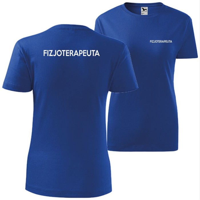 Niebieska damska koszulka - fizjoterapeuta.