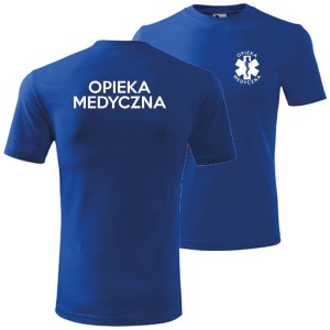 Niebieska męska koszulka - opieka medyczna