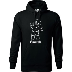 czarna męska bluza z kapturem - ciastek.