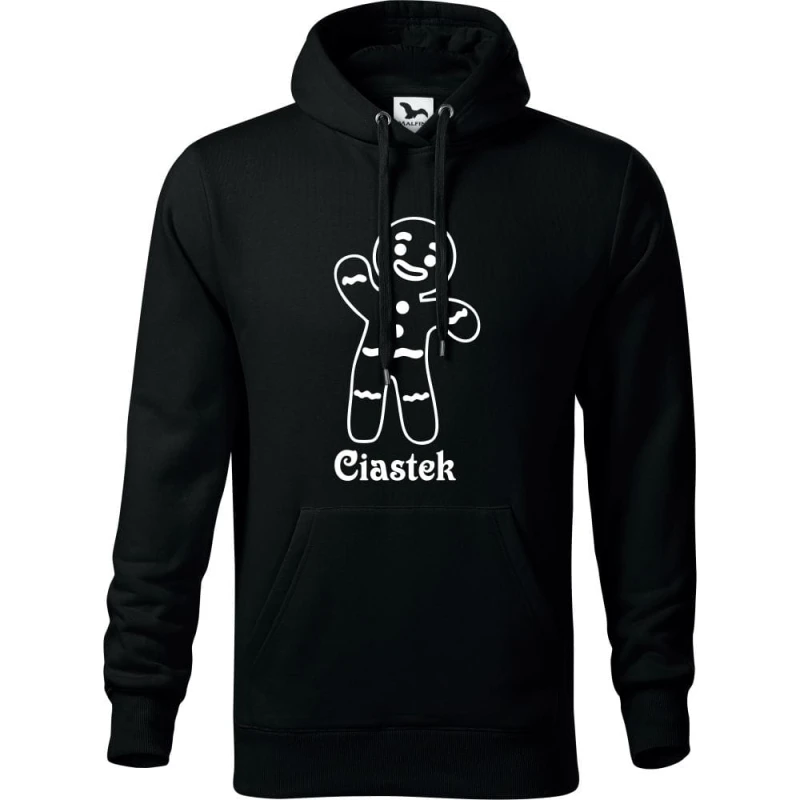 czarna męska bluza z kapturem - ciastek.