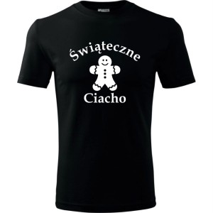czarna męska koszulka - świąteczne ciacho prezent na mikołaja, na boże narodzenie t-shirt dla niego.