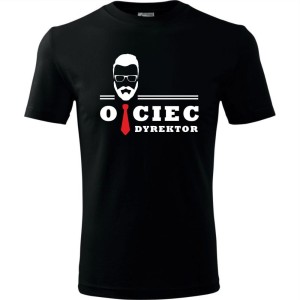 czarna męska koszulka - ojciec dyrektor prezent na dzień taty.
