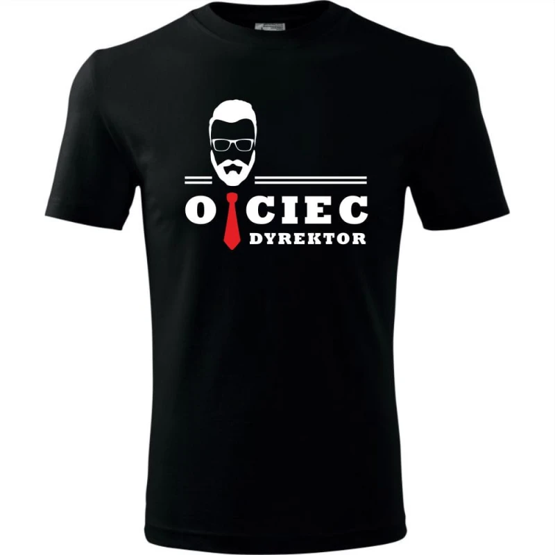 czarna męska koszulka - ojciec dyrektor prezent na dzień taty.