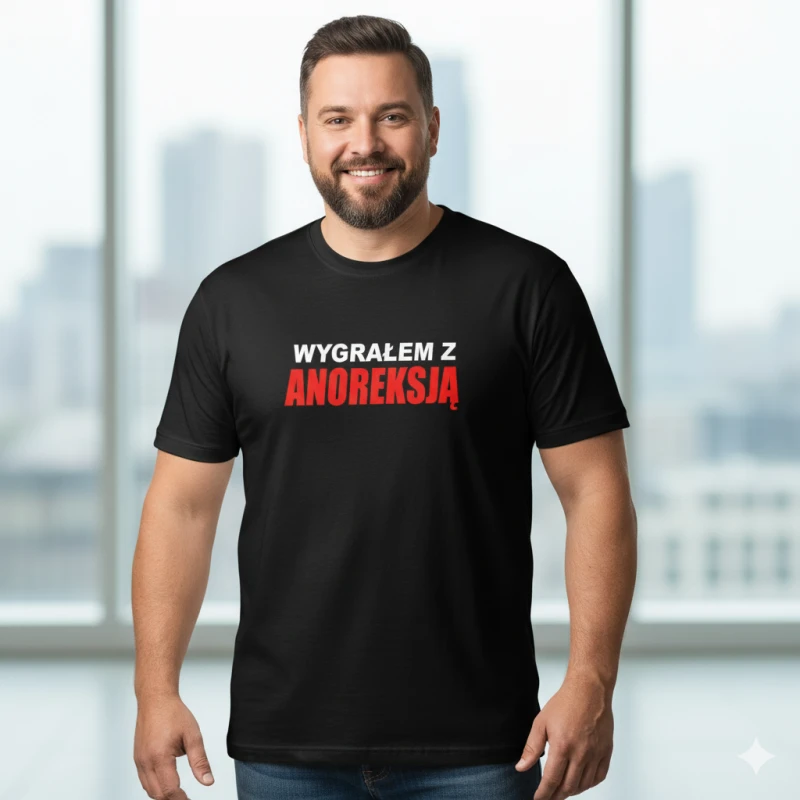 Męska koszulka - Wygrałem z anoreksją