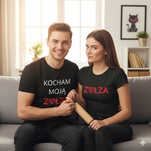zestaw koszulek damska i męska - kocham moją zołzę.
