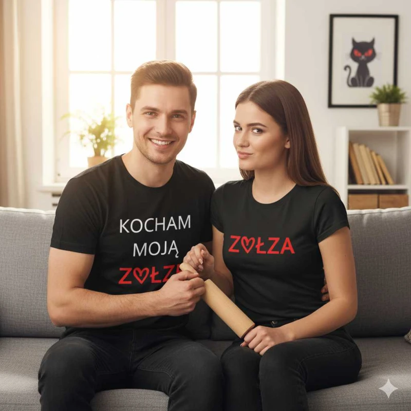 zestaw koszulek damska i męska - kocham moją zołzę.