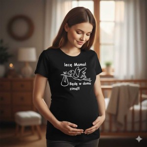 Damska koszulka taliowana - Lecę mamo, będę w domu zimą.jpg
