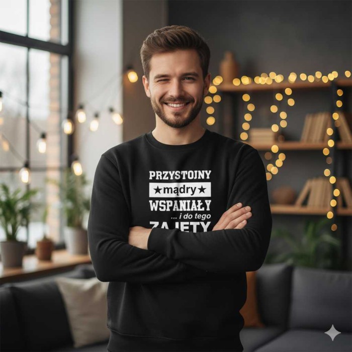 Męska bluza klasyczna - Przystojny, mądry, wspaniały.jpg