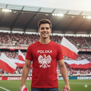 Męska koszulka - Polska 02. Dostępne wszystkie rozmiary S, M, L, XL, XXL, XXXL, XXXXL. Zapraszamy do zakupu.