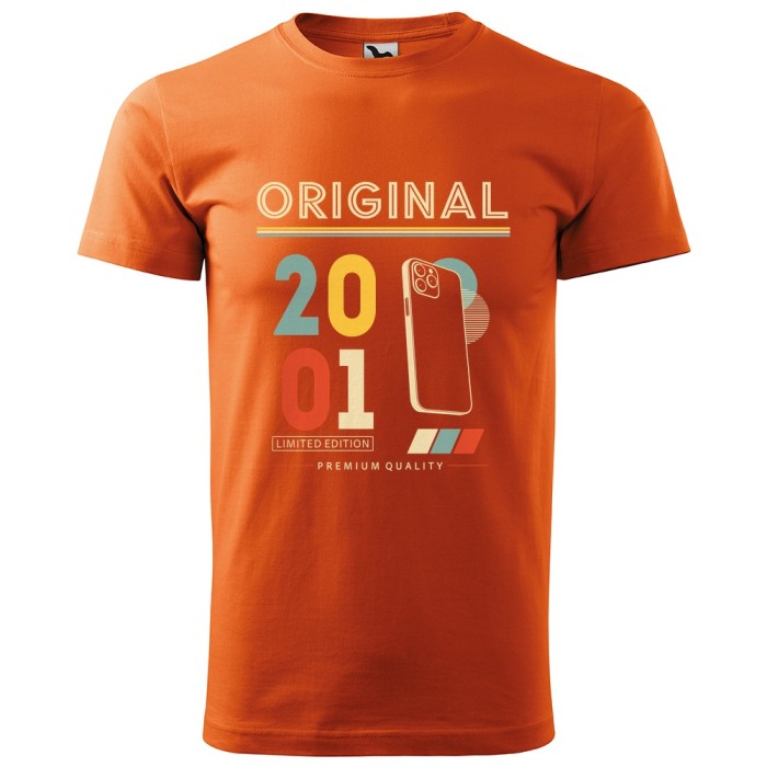 Original 2001 Limited Edition - Koszulka Męska - Na Urodziny - Pomarańczowy