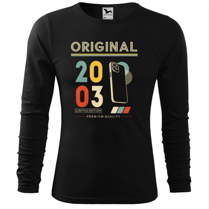 Original 2003 Limited Edition - Longsleeve Męski - Na Urodziny - Czarny