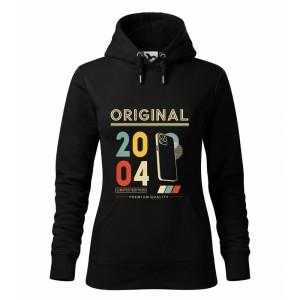 Original 2004 - Bluza Damska z Kapturem - Na Urodziny - Czarny