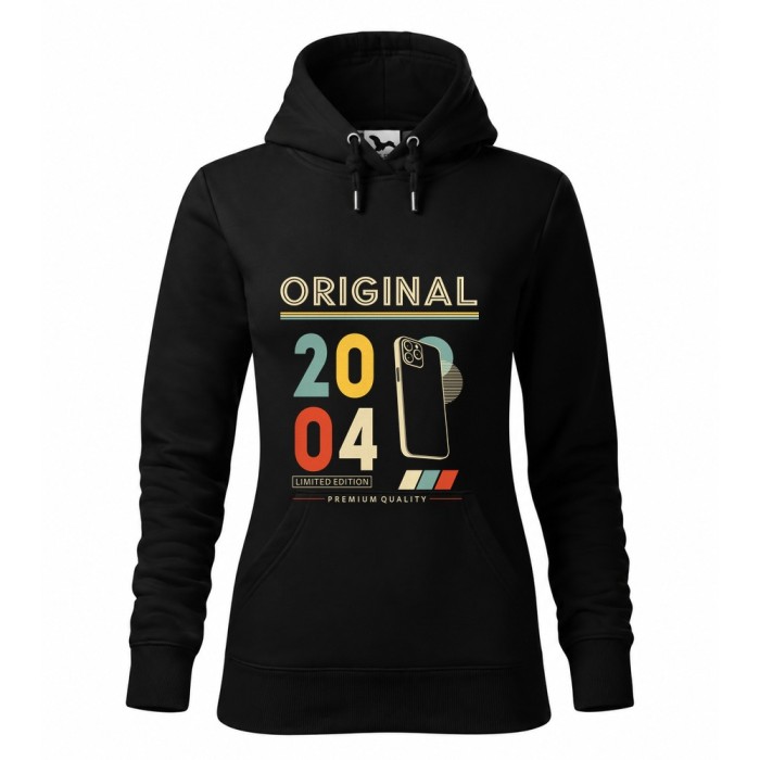 Original 2004 - Bluza Damska z Kapturem - Na Urodziny - Czarny