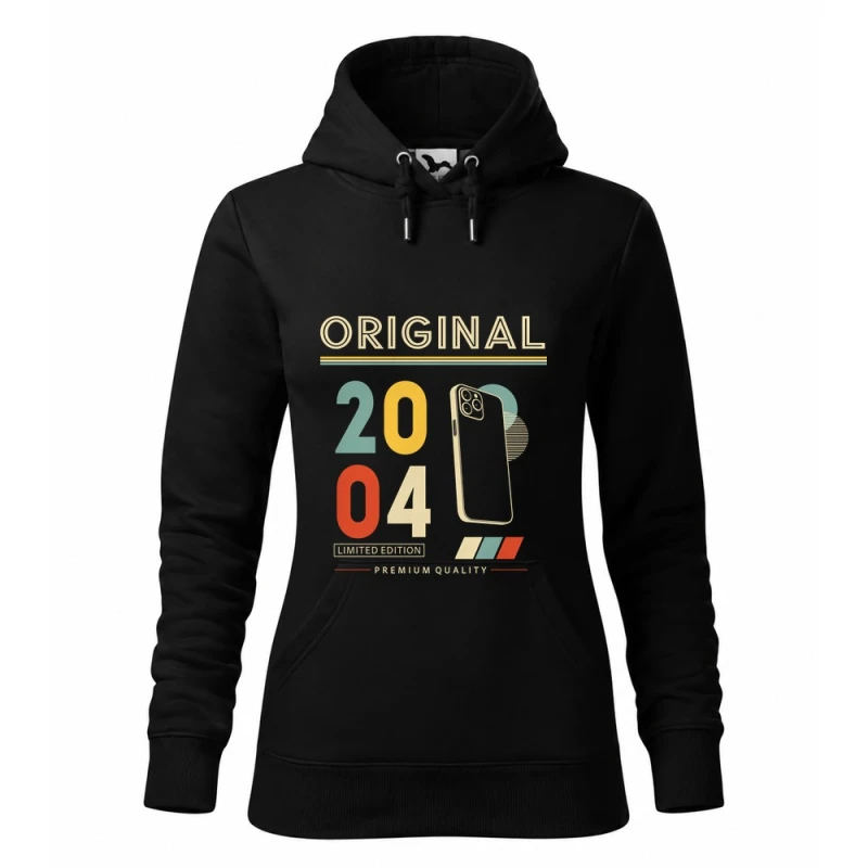 Original 2004 - Bluza Damska z Kapturem - Na Urodziny - Czarny
