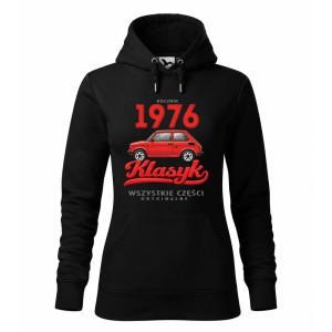 Rocznik 1976 Klasyk - Bluza Damska z Kapturem - Na Urodziny - Czarny