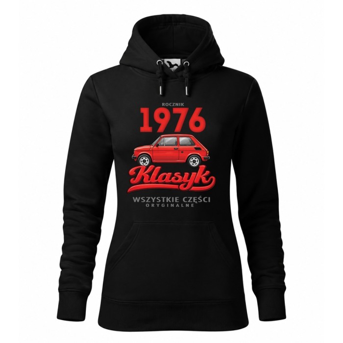 Rocznik 1976 Klasyk - Bluza Damska z Kapturem - Na Urodziny - Czarny