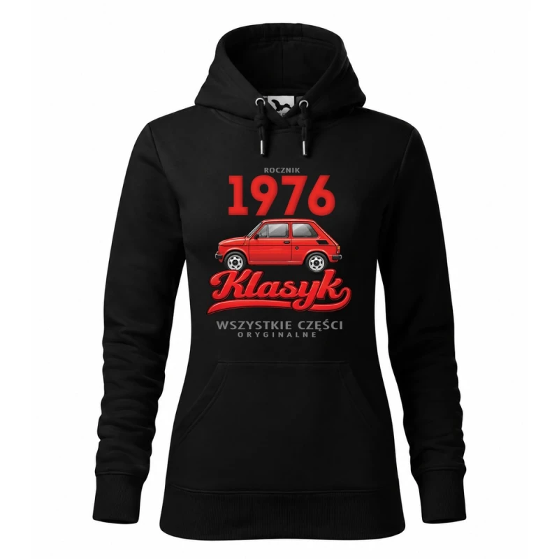 Rocznik 1976 Klasyk - Bluza Damska z Kapturem - Na Urodziny - Czarny