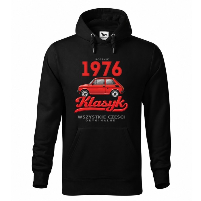 Rocznik 1976 Klasyk - Bluza Męska z Kapturem - Na 50 Urodziny - Czarny