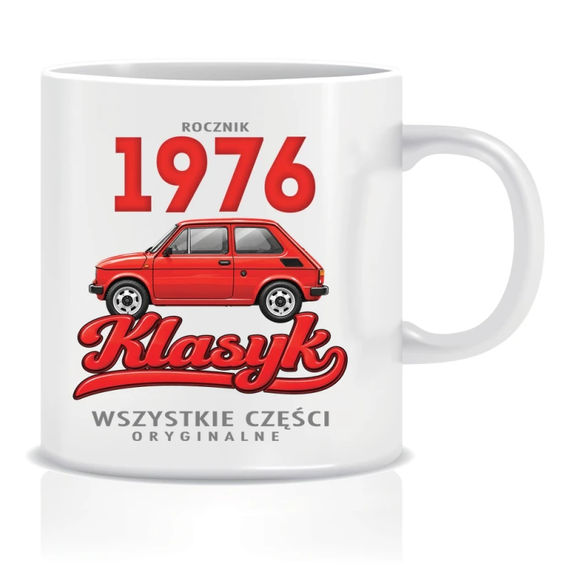 Rocznik 1976 Klasyk - Kubek - Prezent na Urodziny - Biały