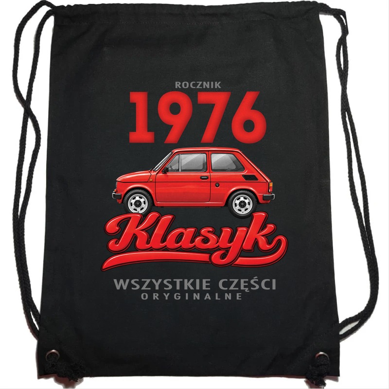 Rocznik 1976 Klasyk - Plecak Worek - Prezent na Urodziny - Czarny