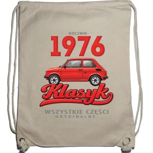 Rocznik 1976 Klasyk - Plecak Worek - Prezent na Urodziny - Naturalny