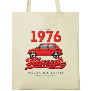 Rocznik 1976 Klasyk - Torba Bawełniana - Prezent na Urodziny - Naturalny
